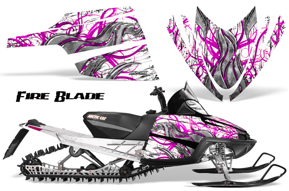 Arctic Cat M Series CrossFire Graphics Kit Fire Blade Pink White
